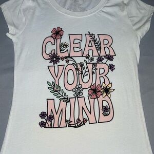 Wound Up Kids T-Shirt - White with Pink Floral Graphic